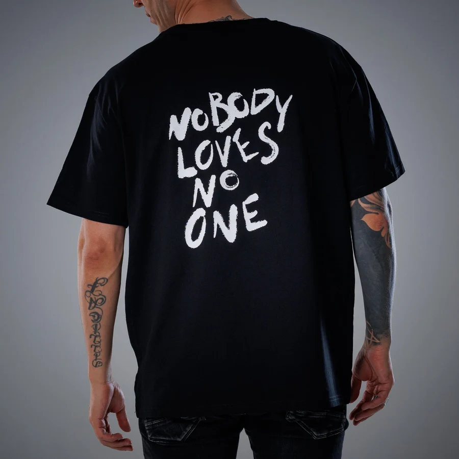 Rempire oversized t shirt unisex with print "NOBODY LOVES NO ONE"